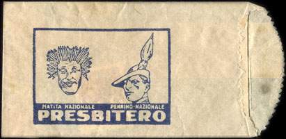 Timbre-monnaie 6 lire sous sachet papier imprimé - Matita nazionale - Pennino nazionale - Presbitero - Italie - face