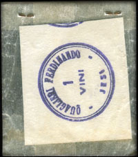 Timbre-monnaie 50 lire sur carton avec tampon sous sachet papier - Quaglieri Ferdinando - Jesi - Italie - face
