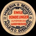 Timbre-monnaie de 40 pfennig sur fond rouge mis par Emile Dondelinger au Luxembourg - avers