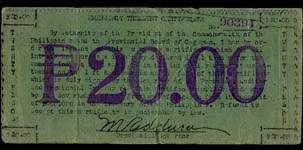 Timbre-monnaie de 20 pesos mis  Cagayan aux Philippines - dos
