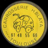 Monnaie publicitaire Carrosserie H. Blaya - 61.48.55.66 - Toulouse  - sur 10 francs Mathieu