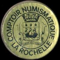 Monnaie publicitaire Comptoir Numismatique La Rochelle (imitation de Pile ou Pub) - sur 10 francs Mathieu