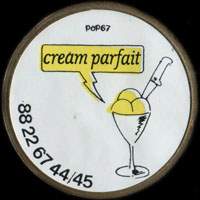 Monnaie publicitaire Cream Parfait - 88.22.67.44/45 - sur 10 francs Mathieu