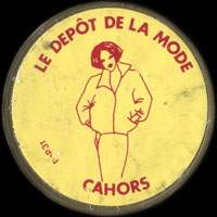 Monnaie publicitaire Le Dépôt de la Mode - Cahors - sur 10 francs Mathieu