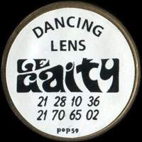 Monnaie publicitaire Le Gaity - Dancing - Lens - 21 28 10 36 - 21 70 65 02 (sans bande jaune) - sur 10 francs Mathieu