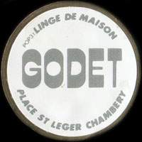 Monnaie publicitaire Linge de Maison - Godet - Place St-Léger Chambéry  - sur 10 francs Mathieu