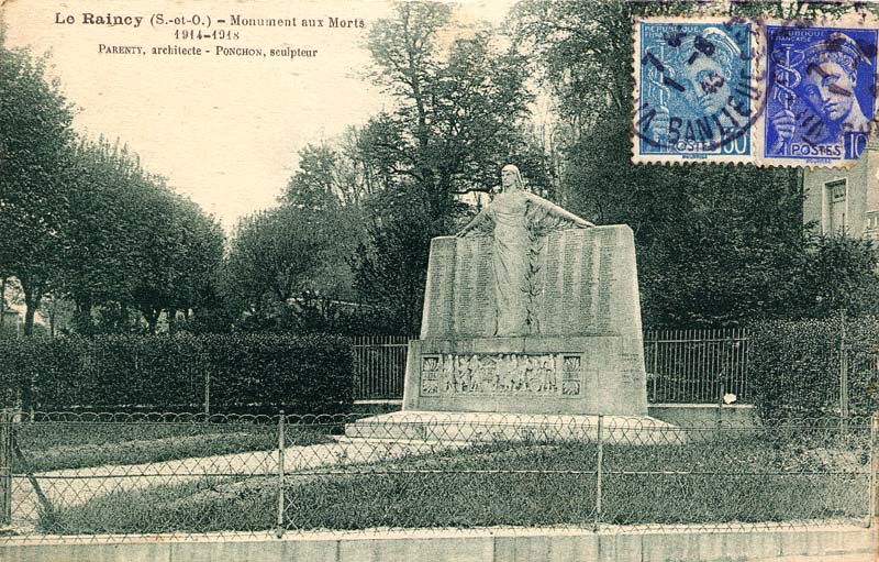 Le Raincy - Le Monument aux Morts de 1914 - 1918 en 1940
