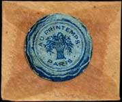 Timbre-monnaie Au Printemps 5 centimes orange sous pochette