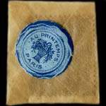 Timbre-monnaie Au Printemps 15 centimes vert-ligné sous pochette