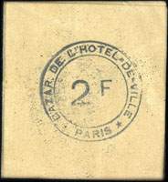 Timbre-monnaie Bazar de l'Hôtel de Ville - carnet 2 francs