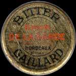 Timbre-monnaie Bitter Gaillard - Rhum de la Garde - Bordeaux - 10 centimes rouge sur fond rouge - avers