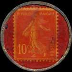 Timbre-monnaie Bitter Gaillard - Rhum de la Garde - Bordeaux - 10 centimes rouge sur fond rouge - revers