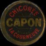 Timbre-monnaie Chicorée Capon - La Courneuve - type 1 - 5 centimes vert sur fond doré - avers