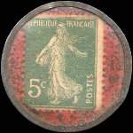 Timbre-monnaie Chicorée V.Groux - H.Eloy successeur - Blendecques - Pas-de-Calais - 5 centimes vert sur fond rouge - revers