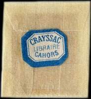 Timbre-monnaie Crayssac libraire Cahors - 10 centimes rouge sous pochette - avers