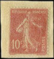 Timbre-monnaie Crayssac libraire Cahors - 10 centimes rouge sous pochette - revers