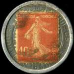 Timbre-monnaie Cr�dit Lyonnais type 2a avec accent � 75� - 10 centimes rouge sur fond gris - revers
