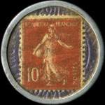 Timbre-monnaie Cr�dit Lyonnais type 2b - 10 centimes rouge sur fond bleu - revers