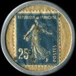 Timbre-monnaie Cr�dit Lyonnais type 7a - 25 centimes bleu sur fond cr�me - revers