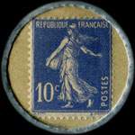 Timbre-monnaie Crédit Lyonnais type 1a - 10 centimes bleu sur fond vert - revers