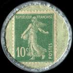 Timbre-monnaie Crédit Lyonnais type 3a - 10 centimes vert sur fond vert - revers