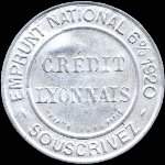 Timbre-monnaie Crédit Lyonnais type 6a - 5 centimes vert sur fond rouge - avers