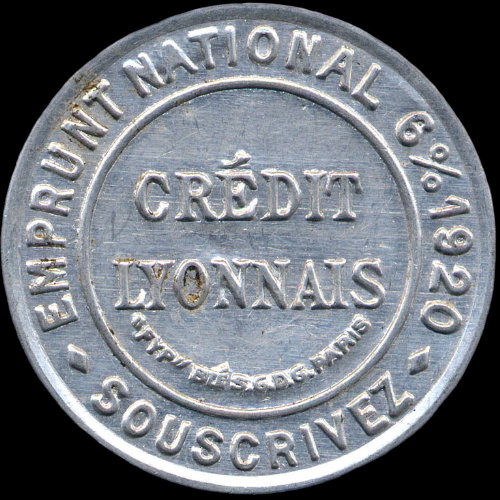 Timbre-monnaie Crdit Lyonnais type 7a