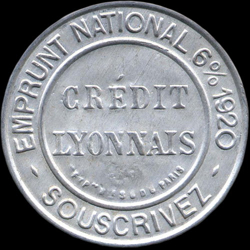 Timbre-monnaie Crdit Lyonnais type 6a