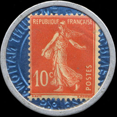 Exemple de timbre-monnaie Crdit Lyonnais avec inscription visibles au recto