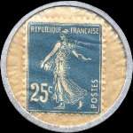Timbre-monnaie Crédit Lyonnais type 7 - 25 centimes bleu sur fond blanc - revers