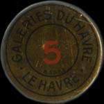 Timbre-monnaie Galeries du Havre - 5 centimes