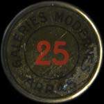 Timbre-monnaie Galeries Modernes Arras - 25 centimes