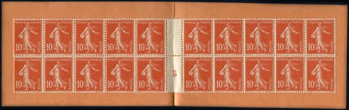 Timbre-monnaie Grands Magasins du Louvre - carnet 2 francs rose-orang� en 20 x 10 centimes rouge