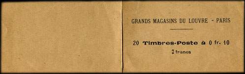 Timbre-monnaie Grands Magasins du Louvre - carnet 2 francs en 20 x 10 centimes
