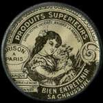 Timbre-monnaie Grison Crème - 10 centimes rouge sur fond doré - avers