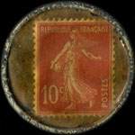 Timbre-monnaie Grison Crème - 10 centimes rouge sur fond doré - revers