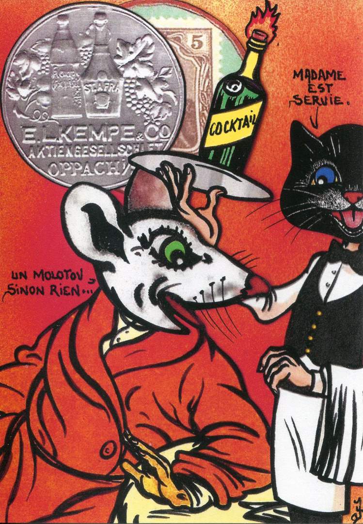 Carte postale numro 14789 de JL dit Jihel faisant appel au timbre-monnaie E.L.Kempe comme illustration