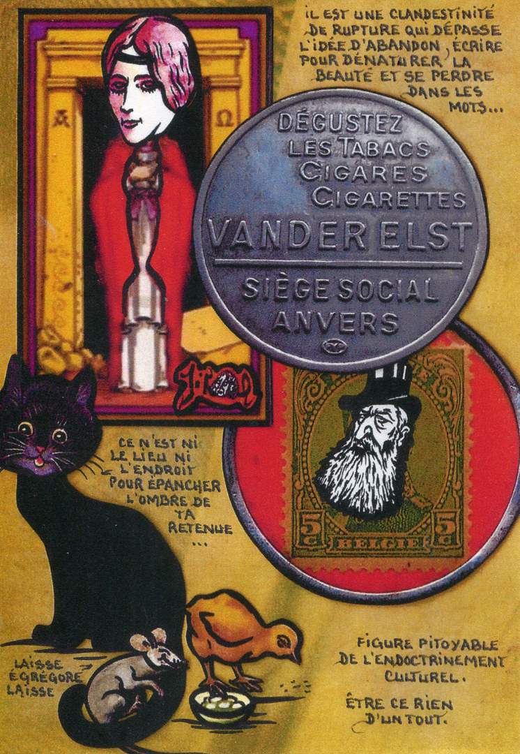 Exemple 324 de carte postale sign�e Jacques Lardie dit Jihel ou JL utilisant le timbre-monnaie Van Der Elst � Anvers comme illustration