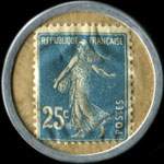 Timbre-monnaie Lefebvre Fils Aîné - 25 centimes bleu sur fond blanc - type 2 - revers