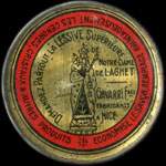 Timbre-monnaie Lessive Sup�rieure de Notre-Dame de Laghet - 10 centimes rouge sur fond rouge - avers