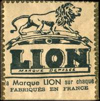 Timbre-monnaie Lion 5 centimes vert sous pochette