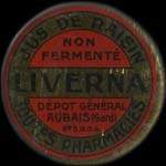 Timbre-monnaie Liverna - 10 centimes rouge sur fond rouge - avers