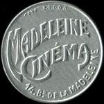 Timbre-monnaie Madeleine Cinma - 25 centimes bleu sur fond rouge - avers