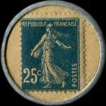 Timbre-monnaie Madeleine Cinma - 25 centimes bleu sur fond blanc - revers
