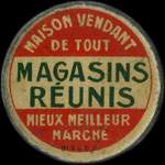 Timbre-monnaie Magasins Runis - 25 centimes bleu sur fond brun - avers