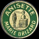 Timbre-monnaie Anisette Marie Brizard - 20 centimes lilas sur fond rose - avers