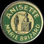Timbre-monnaie Anisette Marie Brizard - 25 centimes bleu sur fond crème - avers