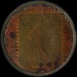 Timbre-monnaie F.Massart Béton Armé - 15 centimes vert ligné sur fond rouge - revers