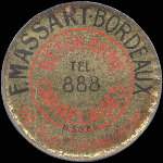Timbre-monnaie F.Massart Béton Armé - 5 centimes vert sur fond rouge - avers