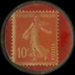 Timbre-monnaie Nouvelles Galeries Saint-Brieuc - 10 centimes rouge sur fond rouge - revers